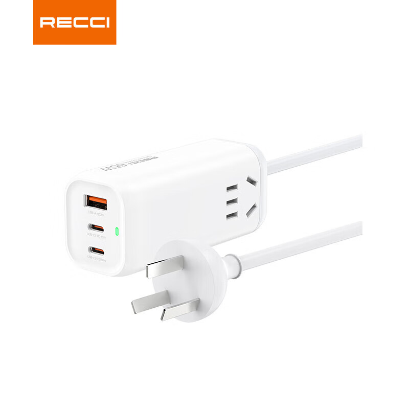 RECCI锐思RCT-P46C氮化镓65w充电器手机插头Type-C口多接口3插头多接口支持带3脚适用笔记本电脑手机