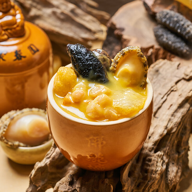 聚春园佛跳墙官方福州正宗佛跳墙金汤礼盒加热即食海参鲍鱼年货送礼 金汤 230g 三坛礼盒装