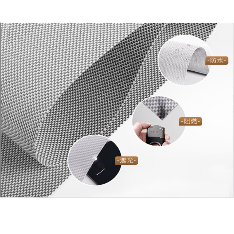 汉司家纺1m*1m全遮光阳光面料窗帘需自挂墙窗帘1.00米/个 (单位：个) 灰色