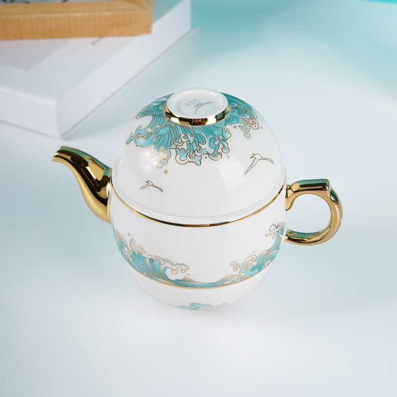 永丰源（auratic）国家补贴 海阔天空 4头陶瓷旅行茶具套装-2人位 旅行防护装 户外