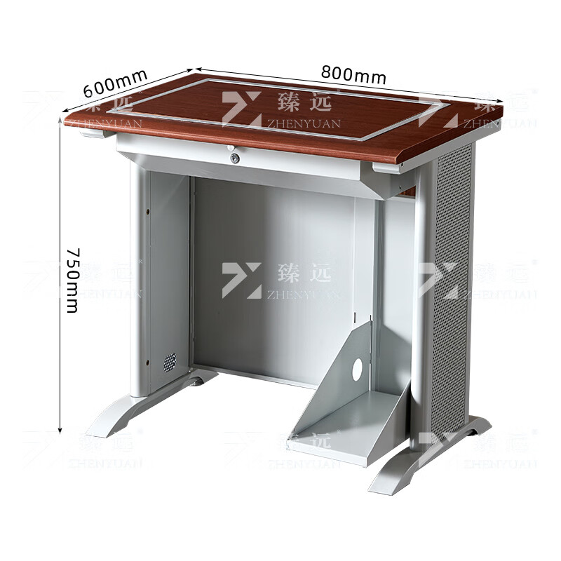 臻远ZY4012422隐藏式翻转电脑桌培训桌办公桌C款单人位
