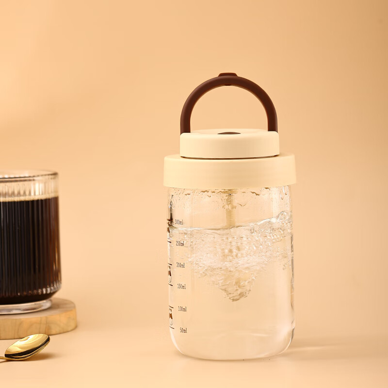 MOM全自动电动搅拌杯奶粉牛奶咖啡玻璃杯子大容量（自备电池）6007 花纹 450ml 电池款【需自备电池】