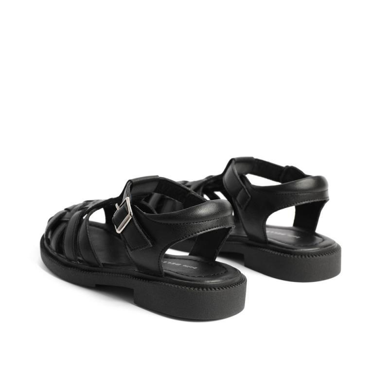 百丽平底罗马凉鞋童鞋女商场同款洞洞猪笼童鞋T2530B62 黑色 29