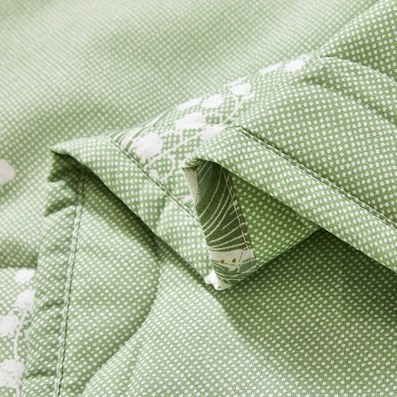 洁丽雅清新水洗被夏天单人薄被空调被 铃兰花开-绿 150*200cm