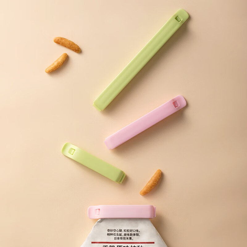 茶花封口夹食品袋保鲜密封夹家用零食封口防潮奶粉茶叶塑料夹子 【3件套】小号+中号+大号