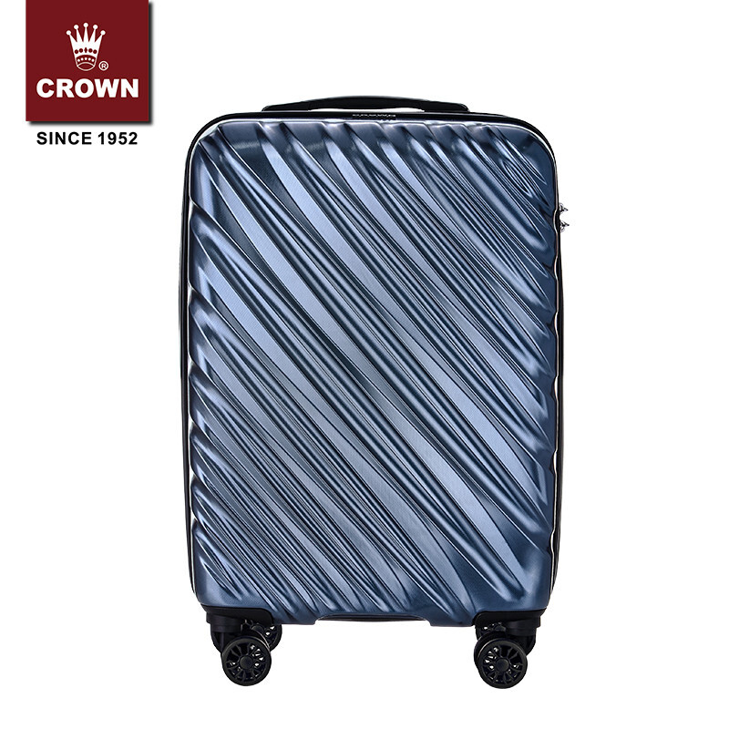 皇冠拉杆箱 时尚登机箱万向轮密码箱 C-F2017H 蓝金 20英寸