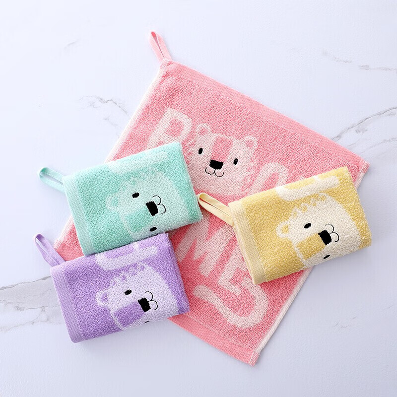 金号毛巾家纺 A类纯棉儿童方巾小毛巾幼儿园擦手巾6条装 25*25cm