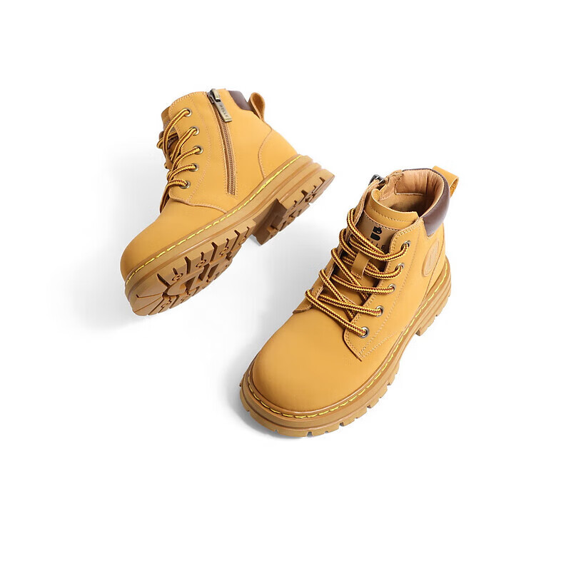 百丽复古马丁靴童鞋女商场同款户外休闲工装靴G2360D92 棕色-单里 30