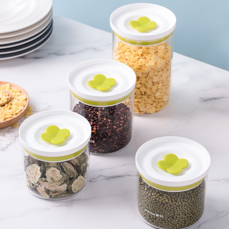 茶花密封罐玻璃食品瓶子蜂蜜柠檬百香果瓶泡菜坛子带盖家用厨房储物罐 【580ML】小号