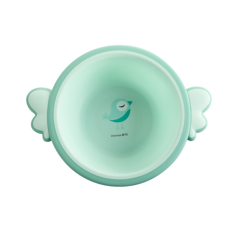 茶花初生婴儿洗脸盆新生儿童用品洗屁股可爱加厚翅膀把手卡通PP用宝宝面盆小盆 王子绿