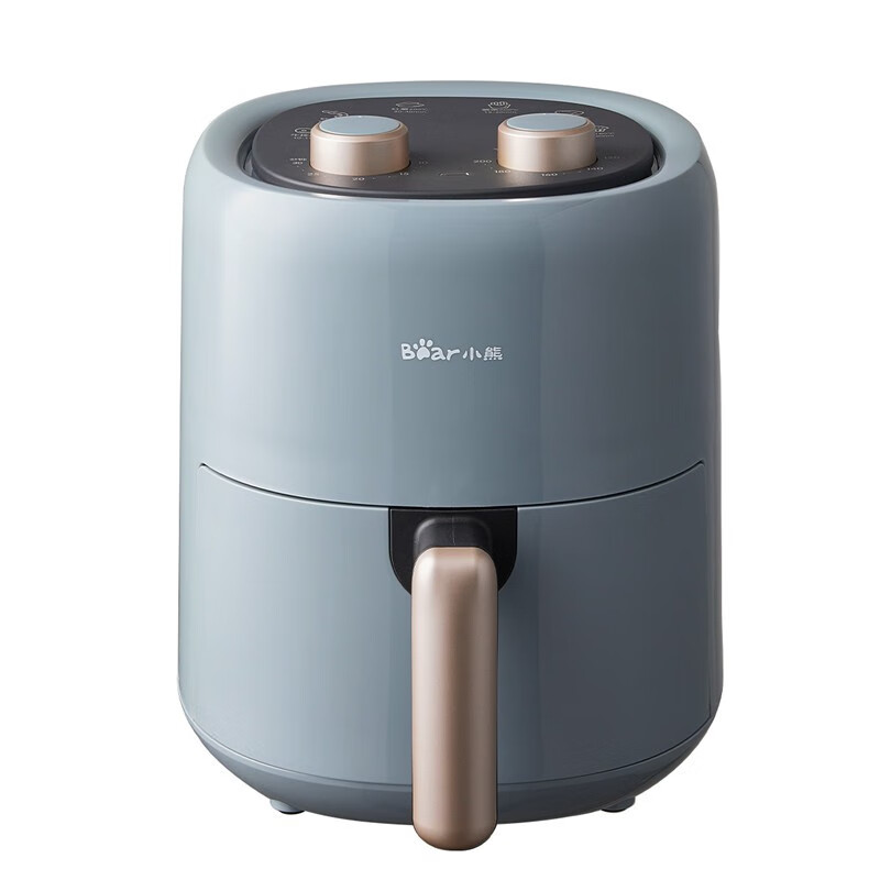 小熊（Bear）空气炸锅 家用多功能3L 微电脑触控 微蒸汽空气烤可拆卸易清洗 蓝灰色 QZG-E12W5【ZMD安心系列】