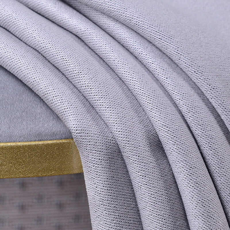 富安娜家纺窗帘 免打孔双开门升缩杆全遮光帘 简约纯色客厅卧室阳台窗帘布 180cm宽*200cm高 两片 格瑞灰