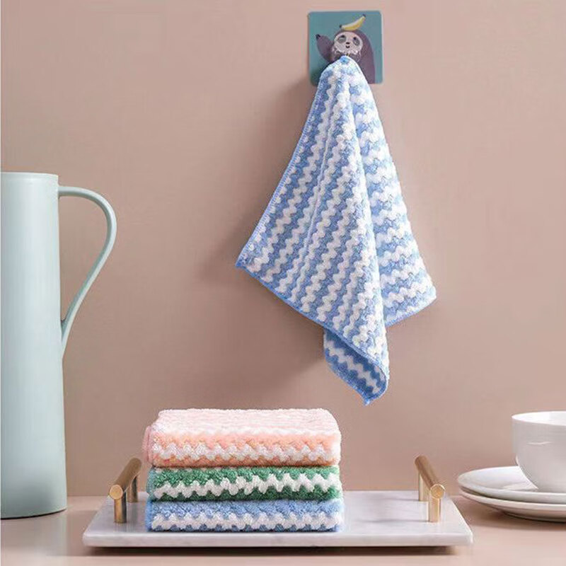 艾逸瑶选 逸洁珊瑚绒多色抹布5片装 JQ-0111