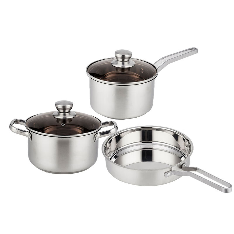 艾逸瑶选 查尔斯欧式不锈钢锅具三件套 特厚CJ-21105