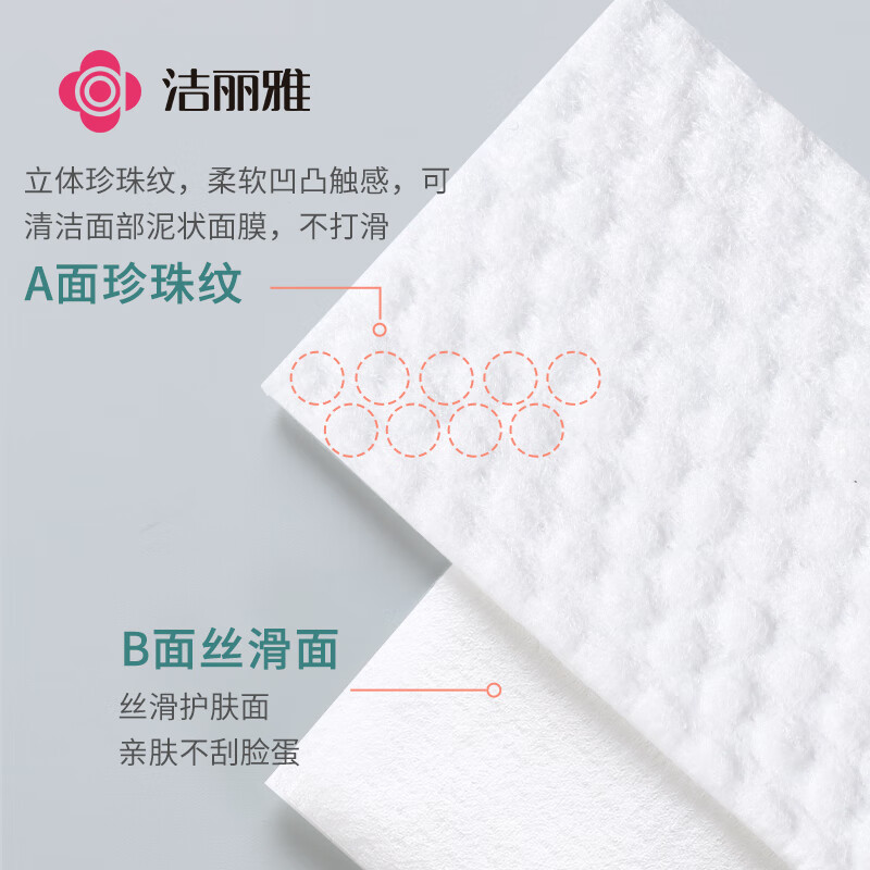 洁丽雅（Grace）洁丽雅一次性洗脸巾 加厚珍珠纹化妆卸妆棉擦脸巾洁面巾3卷135片