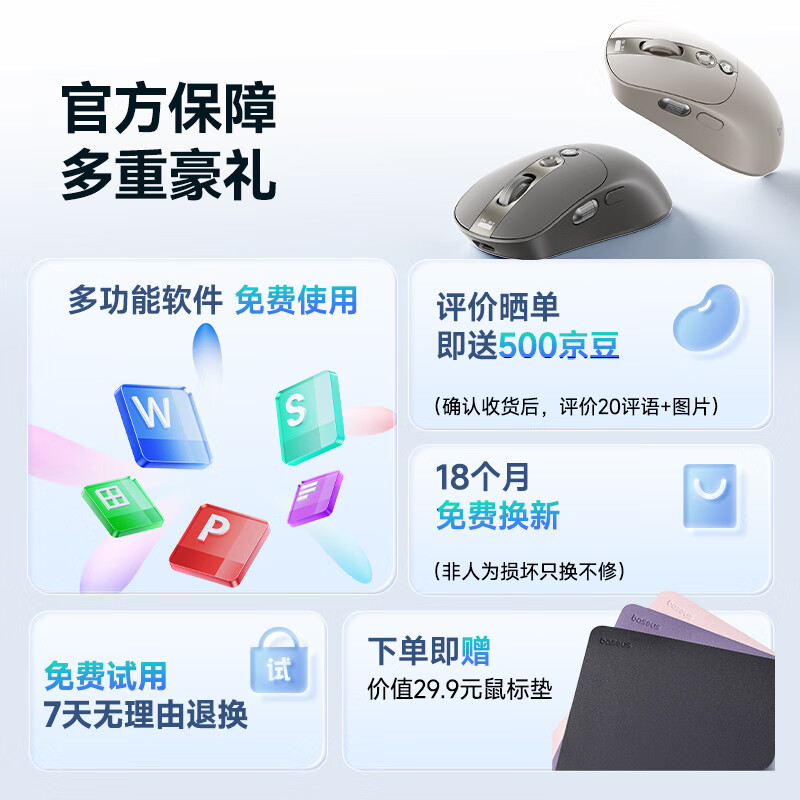 倍思（Baseus）AI鼠标 AI智能鼠标 无线鼠标 蓝牙鼠标 AI写作DeepSeek问答 办公充电静音轻量化人体工学鼠标
