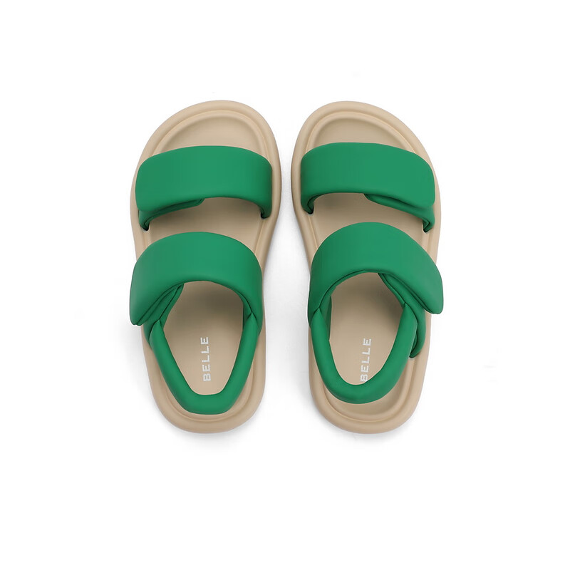 百丽膨胀凉鞋童鞋2023夏季新商场同款休闲膨膨舒适凉鞋M2701B63 绿色 29
