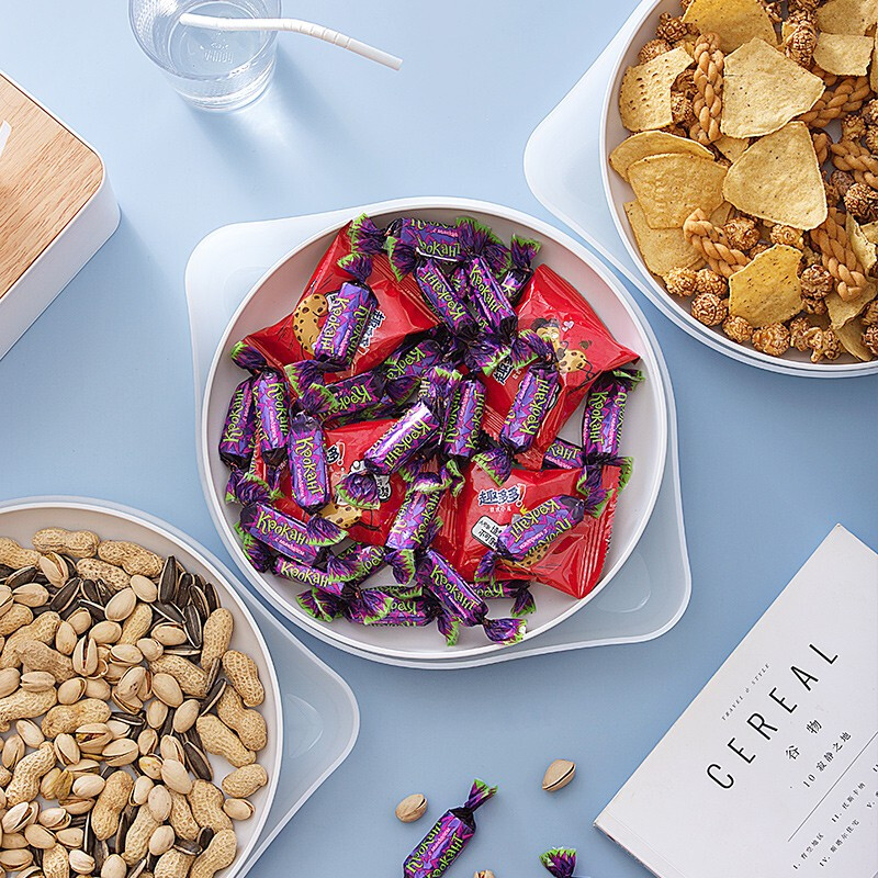 茶花（CHAHUA）茶花果盘小吃盘蔬菜盘零食篮子瓜子盒 【1个装】欧铂兹*柠檬组合式果盘