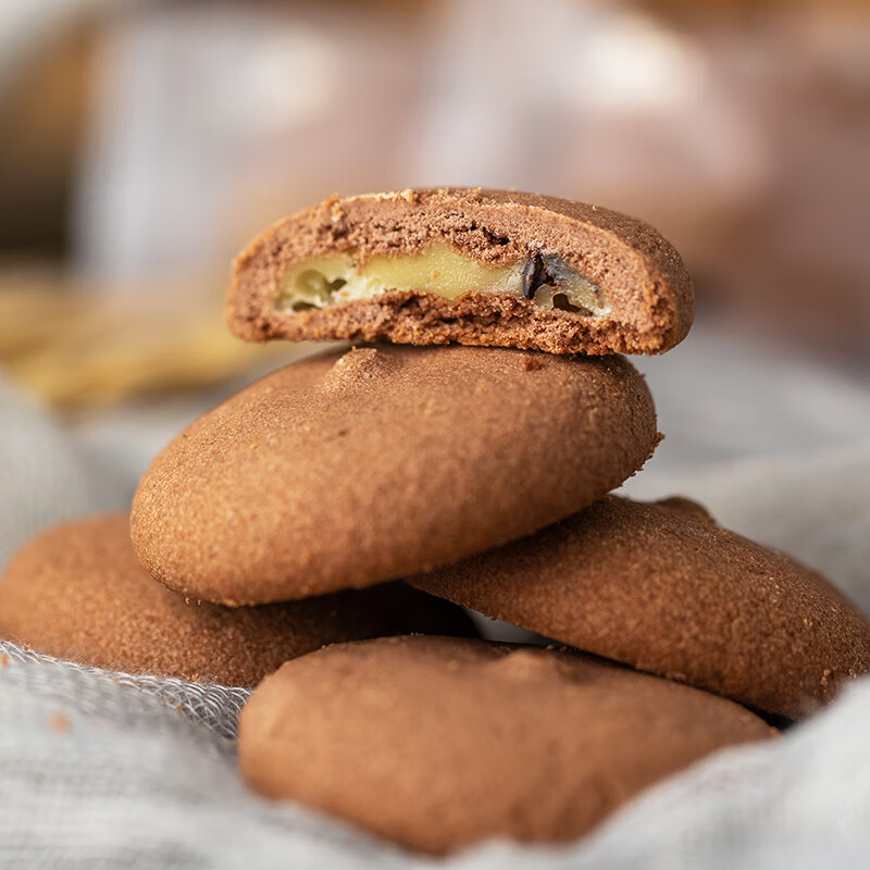 聚春园官方爆浆曲奇流心软心饼干多口味办公休闲零食小吃午后茶点心 蔓越莓芒果味 180g盒装