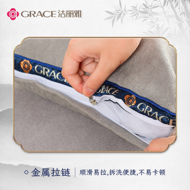 洁丽雅（Grace）荞麦枕头100%荞麦壳荞麦皮枕头枕芯 春夏秋季安睡枕颈椎枕 单只装