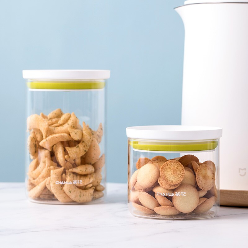 茶花密封罐玻璃食品瓶子蜂蜜柠檬百香果瓶泡菜坛子带盖家用厨房储物罐 【580ML】小号