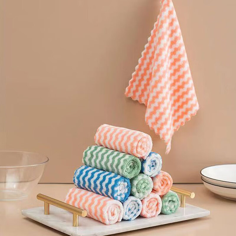 艾逸瑶选 逸洁珊瑚绒多色抹布5片装 JQ-0111