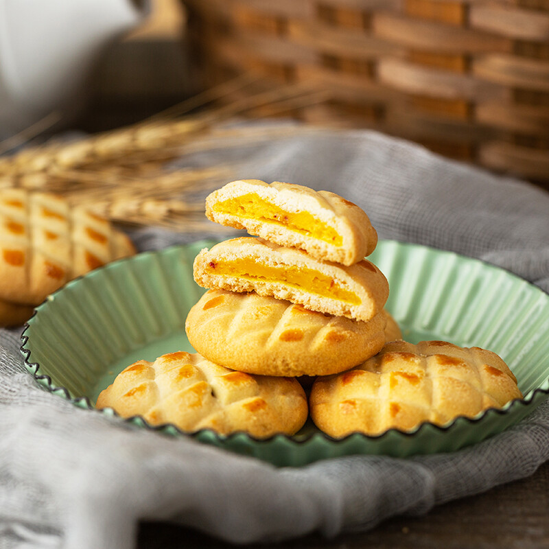 聚春园官方爆浆曲奇流心软心饼干多口味办公休闲零食小吃午后茶点心 蔓越莓芒果味 180g盒装