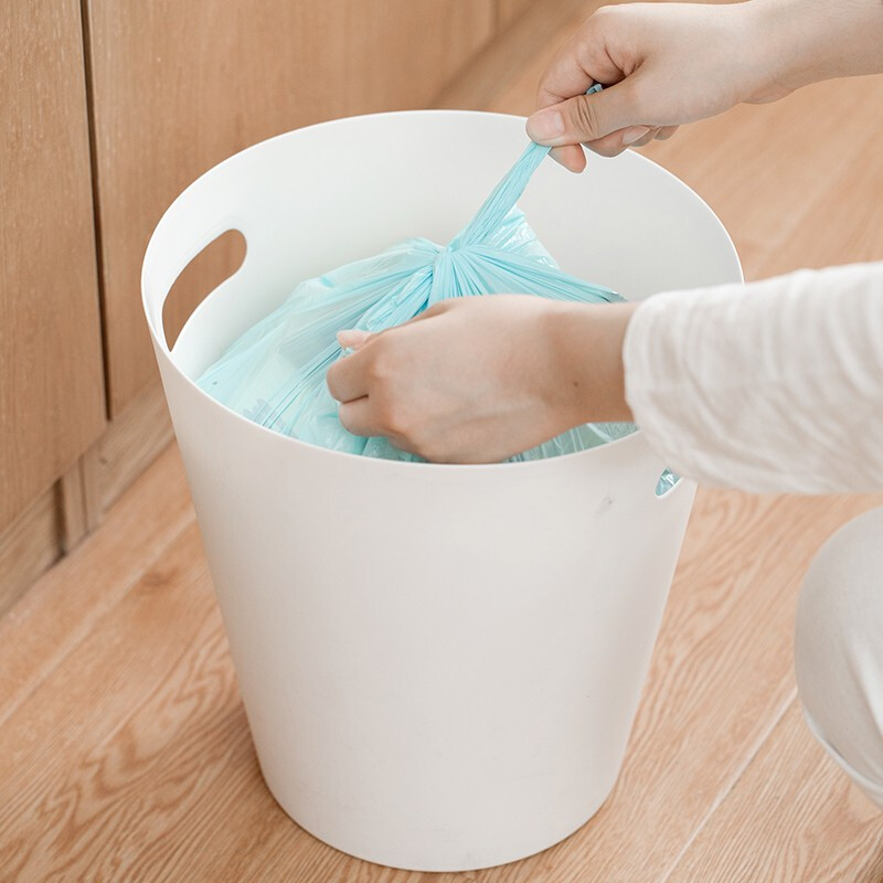 茶花平口垃圾袋家用厨房卫生间一次性塑料袋办公室宿舍加厚点断式 【共200只】平口垃圾袋