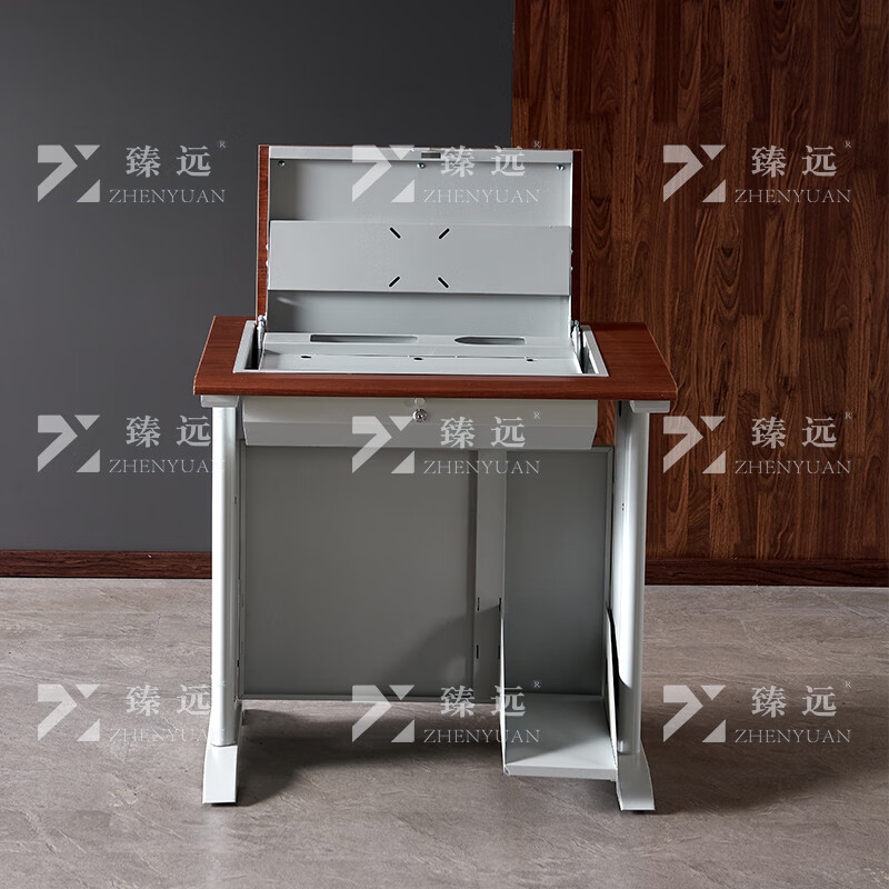 臻远ZY4012422隐藏式翻转电脑桌培训桌办公桌C款单人位