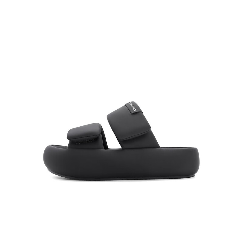 百丽面包拖鞋女2023夏季新款膨膨云朵凉拖B1338BM3 黑色 36