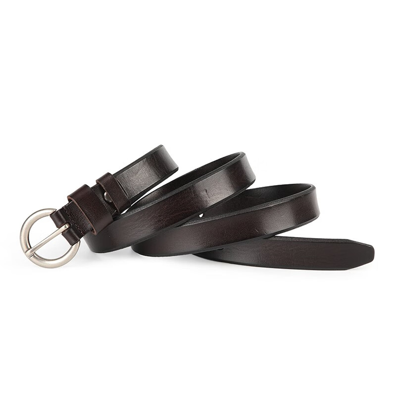 恒源祥（HYX）女士皮带真皮头层牛皮宽腰带女针扣ins风百搭复古韩国装饰裤带 黑色