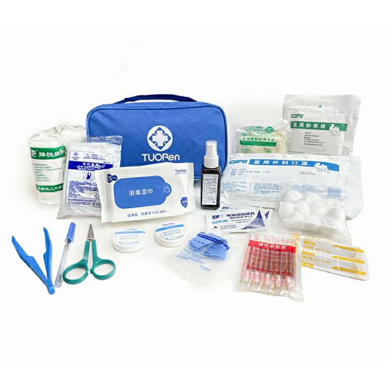 TUORen 一次性使用急救包口罩1包+消毒湿巾1包+碘伏1瓶家庭急救包 50包/箱