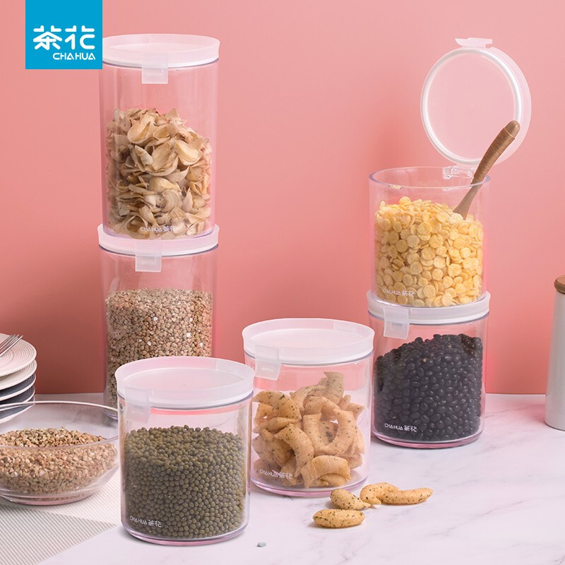 茶花密封罐塑料食品瓶子蜂蜜柠檬百香果瓶泡菜坛子带盖家用厨房储物罐 【1个装】950Ml