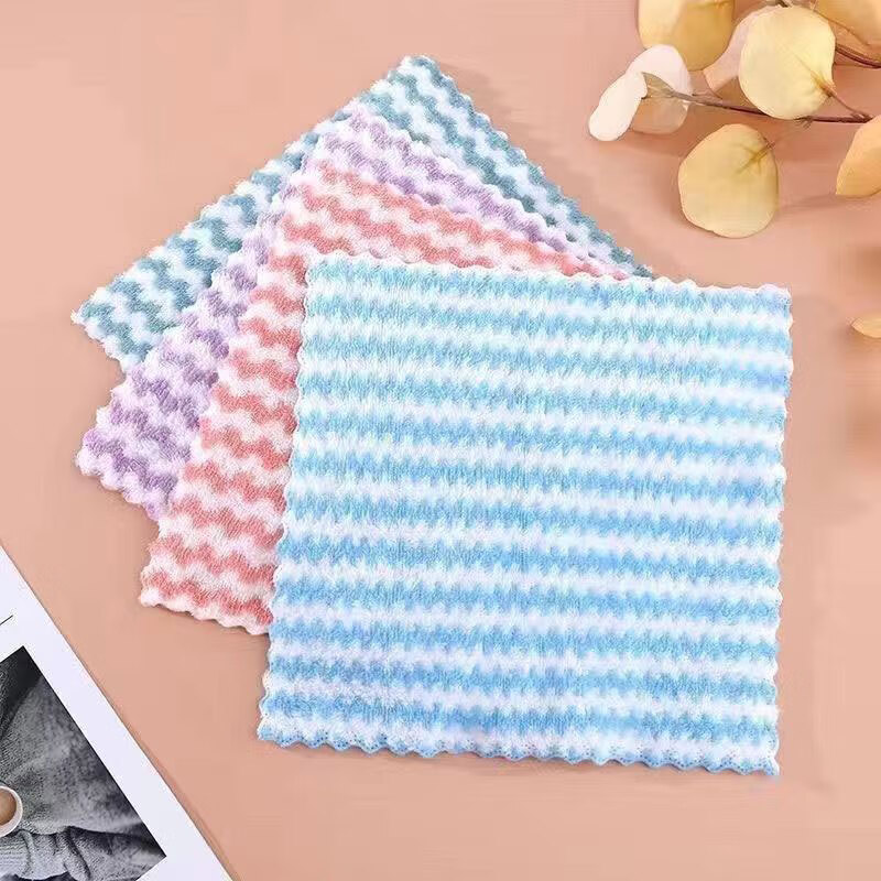 艾逸瑶选 逸洁珊瑚绒多色抹布5片装 JQ-0111