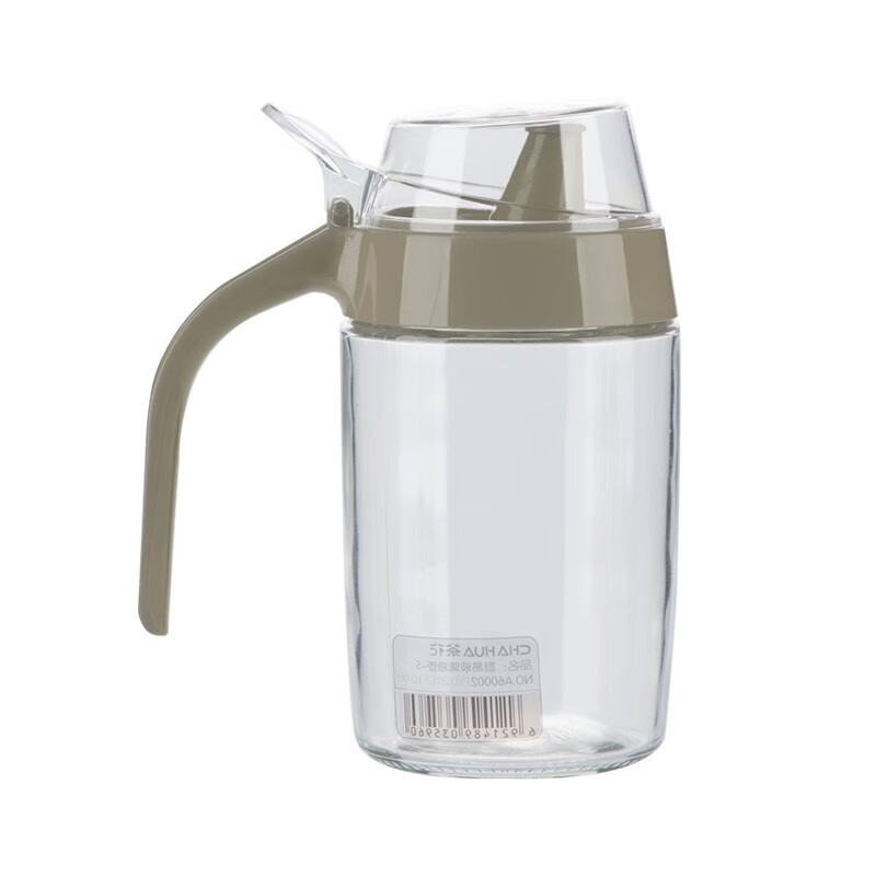 茶花（CHAHUA） 茶花油壶玻璃防漏厨房用品装塑料调味瓶醋瓶酱油瓶套装375m 【15*7.9cm】灰色