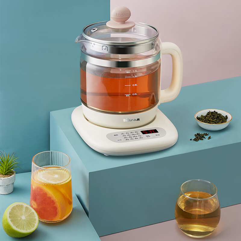 小熊（Bear）养生壶1.5L迷你玻璃电水壶电热水壶 多功能煮茶壶 YSH-C15K1【企业采购】支持一件代发