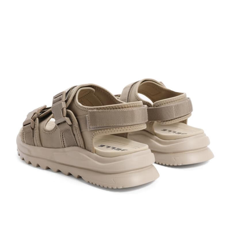 百丽沙滩凉鞋男便捷魔术贴舒适户外休闲运动凉鞋A0742BL2 卡其色 38