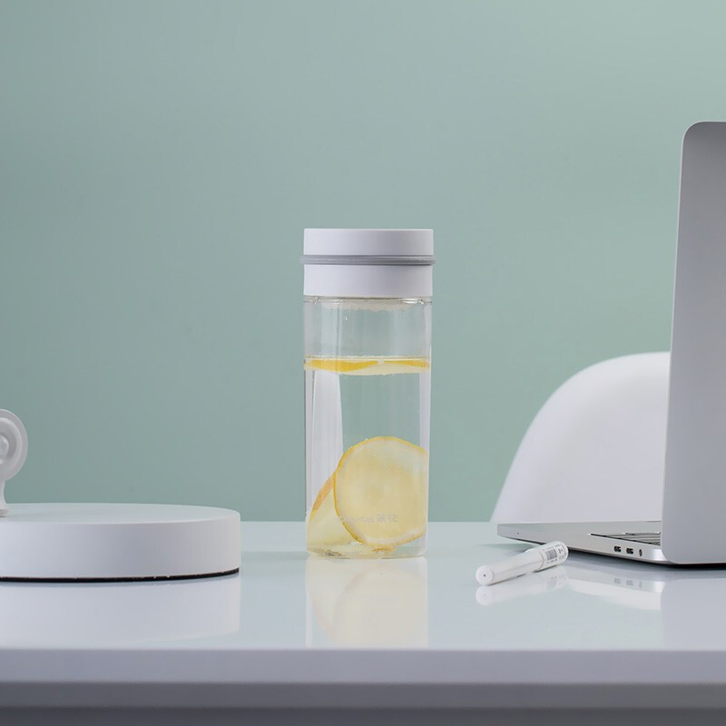 茶花（CHAHUA） 茶花水杯塑料茶杯运动旅行便携茶水分离杯瑞斯特随行杯 390ml【黑色050008】 1个装