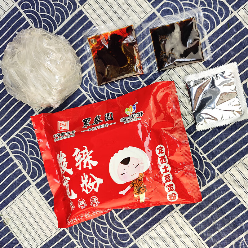 聚春园官方网红宽粉酸辣粉鸭汤粉丝宿舍夜宵方便速食即食冲泡懒人泡面 酸辣宽粉99.5g*8包