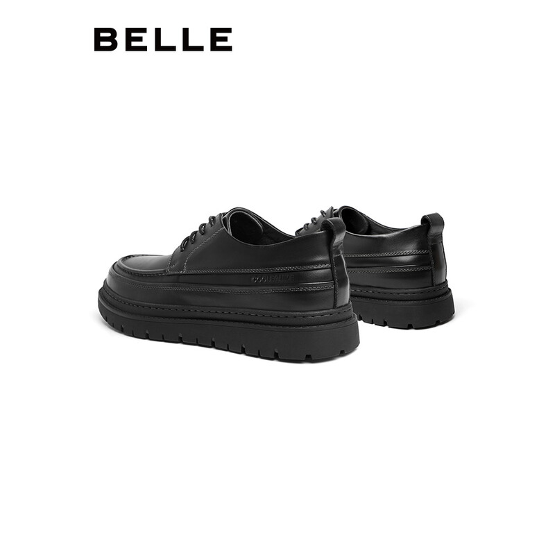 百丽男鞋商场同款正装潮流商务休闲皮鞋6YQ01CM0 黑色 44