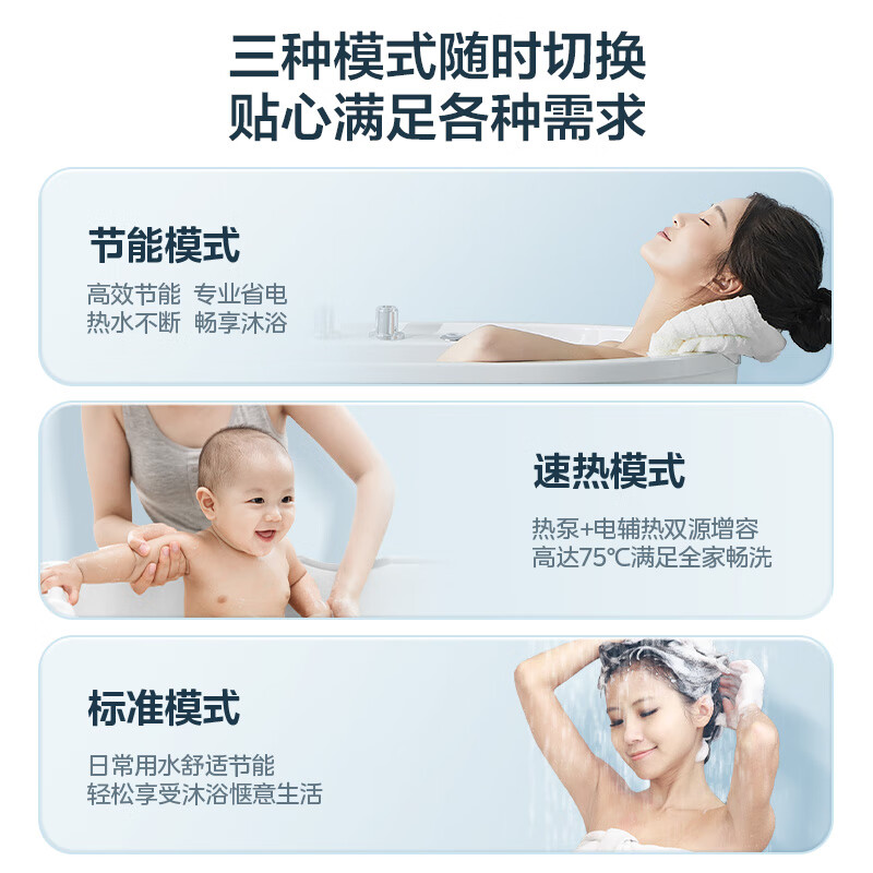 美的（Midea）空气能热水器家用200升超一级能效全变频省电WiFi智能E+蓝钻内胆水电分离RSJF-V33/RN8-X1-200-E1