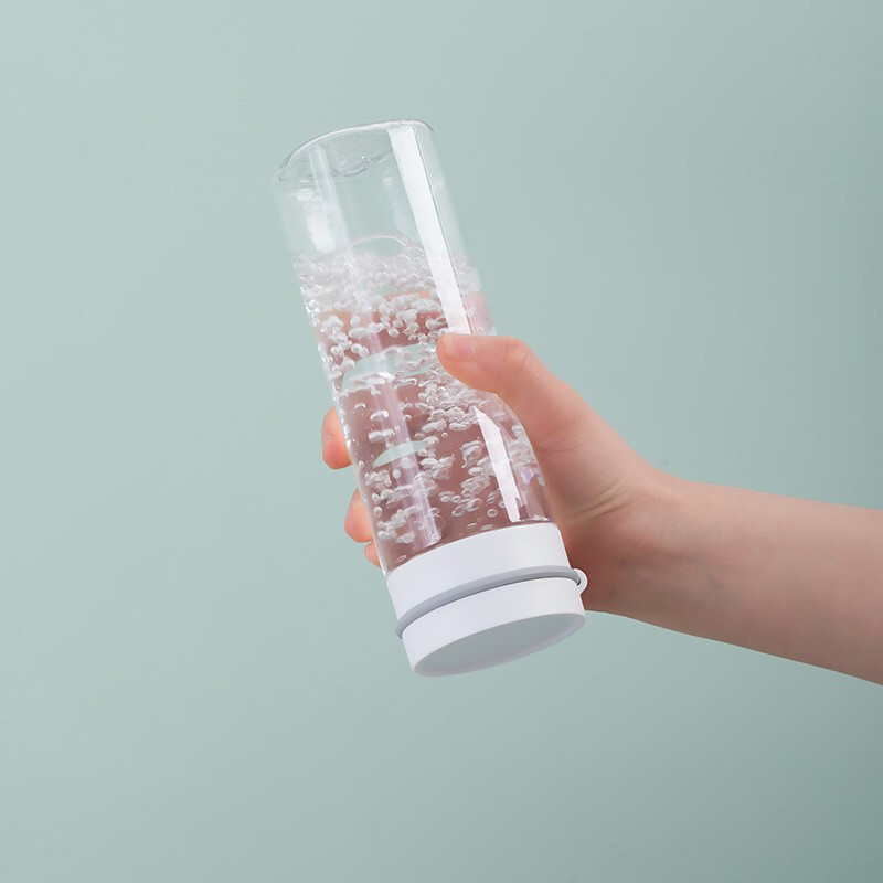 茶花（CHAHUA） 茶花水杯塑料茶杯运动旅行便携茶水分离杯瑞斯特随行杯 390ml【黑色050008】 1个装