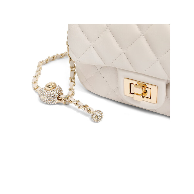 百丽2023秋新商场同款羊皮百搭斜挎菱格小方包X6781CX3 米色 F