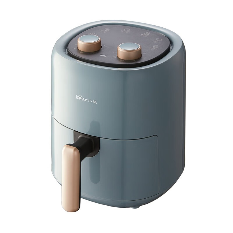 小熊（Bear）空气炸锅 家用多功能3L 微电脑触控 微蒸汽空气烤可拆卸易清洗 蓝灰色 QZG-E12W5【ZMD安心系列】