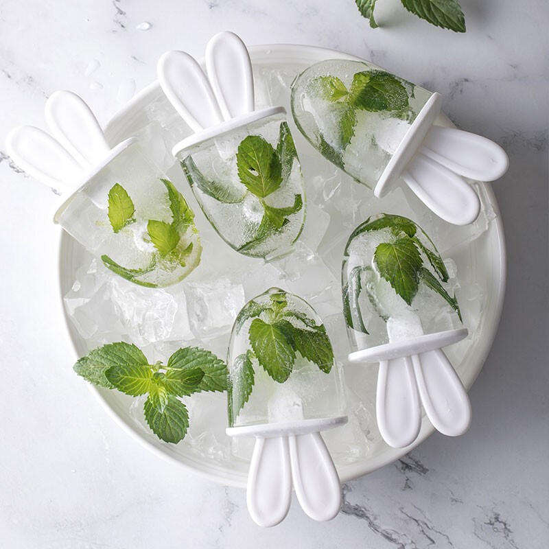 茶花 奇趣兔耳冰棒模 冰淇淋冰块家用冰糕冰激凌冰棍可爱自制模具 绿色