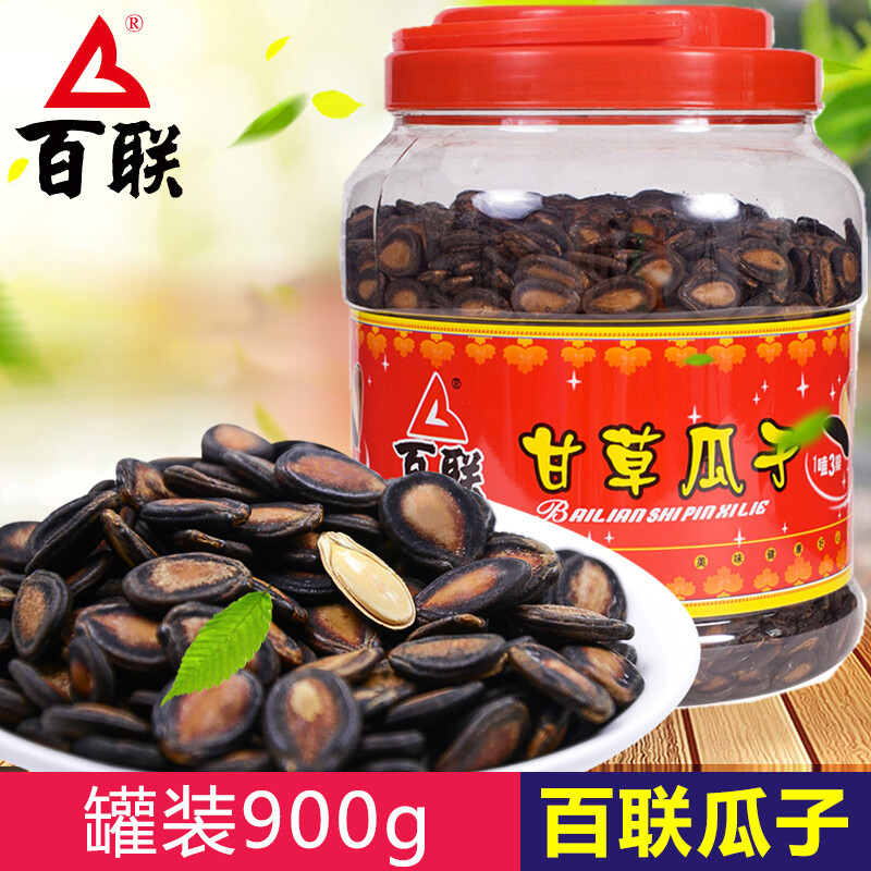 百联 福建特产甘草瓜子福建西瓜子大片瓜子桶装坚果炒货零食食品 桶装西瓜子900g