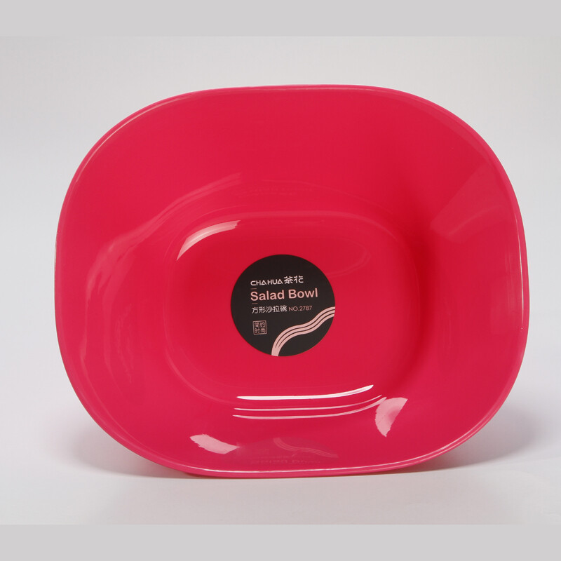 茶花（CHAHUA） 茶花水果盘果盆客厅沙拉水果盆塑料创意时尚沙拉碗 2787方形橘色1个