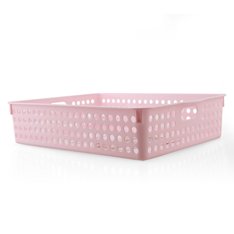 茶花（CHAHUA）茶花加大号零食收纳筐桌面收纳整理盒玩具盒A4纸盒文具框 【2895】灰色4个装35.5*26*8cm