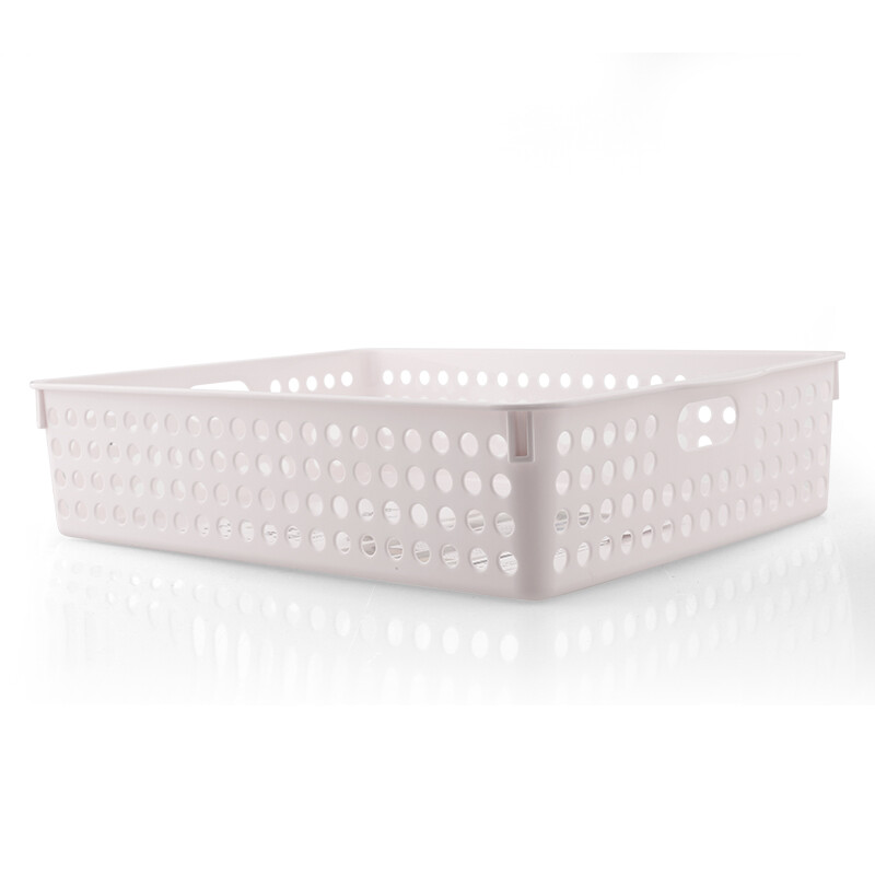 茶花（CHAHUA）茶花加大号零食收纳筐桌面收纳整理盒玩具盒A4纸盒文具框 【2895】灰色4个装35.5*26*8cm