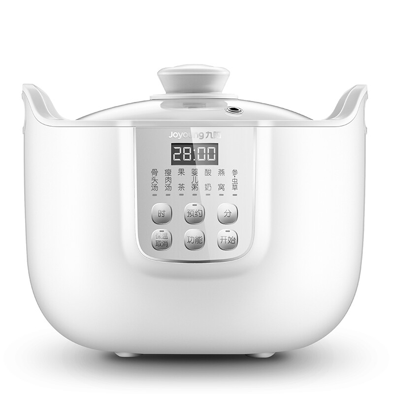 九阳（Joyoung）电炖锅家用1.8L一锅三胆白瓷隔水炖盅全自动多功能智能预约定时D-18G1 白色